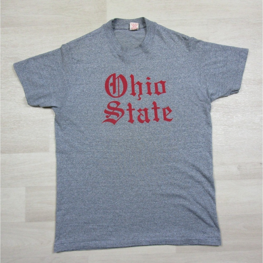 Vintage 1980s Ohio State University Buckeyes T Shirt Size (M) Script Logo 50/50